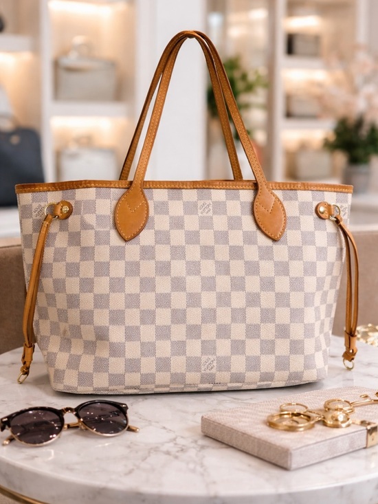 Louis Vuitton Handbags - Louis Vuitton Neverfull PM Damier Azur with COA